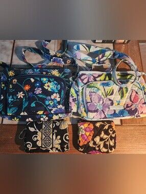 Vera Bradley Lot Of 4 Includes 2 Crossbody Bags, 2 Wallets NOTE